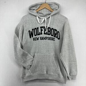 WOLFEBORO Hoodie Adult S New Hampshire Fleece Sweatshirt Pullover Gray USA